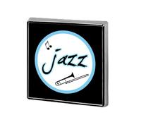 Broche cuadrado con texto en inglés "I Love Jazz" para corbata, vestido, boda, cumpleaños, para hombres y mujeres, cuadrado, metal, Square, Metal