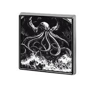Broche cuadrado de Cthulhuss, resurgiendo del océano, insignia de metal, pin de solapa, chaqueta, sombrero, bolso, accesorios, decoración