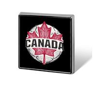 Broche cuadrado esmaltado con hoja de arce de la selección canadiense de fútbol, insignias decorativas para sombreros, ropa, bolsos, regalos y manualidades.