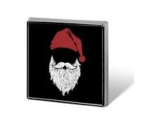 Broche cuadrado esmaltado con silueta de Papá Noel para decoración de sombreros, ropa y bolsos. Regalos y manualidades.