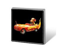 Broche cuadrado para coche, diseño de perro salchicha, diseño de perro salchicha, alfileres de solapa, accesorios de vestir, boda, cumpleaños, para hombres y mujeres, Square, Metal