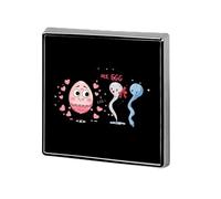 Broche cuadrado personalizado con la insignia "Sr. Esperma conoce a la Sra. Óvulo", alfileres de solapa para mujeres y hombres.