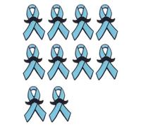 Broche de 10 piezas con elegantes cintas azules que son una insignia para el cuidado y el apoyo para eventos de caridad y una insignia elegante de aspecto moderno para las mujeres, talla única, como