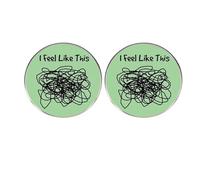 Broche de 2 piezas con texto en inglés "I Feel Like My Brain Is Messed Up", accesorios de insignia de aleación, 3X3CM, Acero aleado
