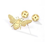 Broche de abeja de miel clásico de doble cabeza, cuello de pie, con temática de insectos, joyería de moda, 1.57*0.91in, Acero inoxidable, No es una piedra preciosa