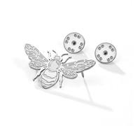 Broche de abeja de miel clásico de doble cabeza, cuello de pie, con temática de insectos, joyería de moda, 1.57*0.91in, Acero inoxidable, No es una piedra preciosa