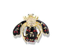 Broche de abeja esmaltada de colores para mujer, lindo broche de insectos de frutas, lindo accesorio casual, Piedra Vidrio Piedra Esmaltado cristal, No es una piedra preciosa