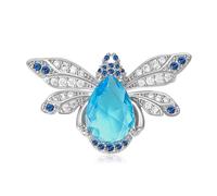 Broche de abejas de diamantes de imitación en color azul o amarillo, accesorio de fiesta, adorno casual para mujeres y hombres, talla única, como se describe