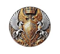 Broche de acero inoxidable duradero con doble cabeza, estilo gótico, acabado dorado para mejorar la moda gótica