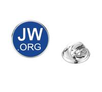 Broche de acero inoxidable JW Org 2019 con símbolo de testigos de Jehová azul, broche de cabujón, joyería de fe, Vidrio