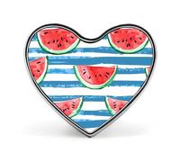 Broche de acuarela con diseño de sandía en rayas azules y corazón, alfileres de solapa, accesorios de vestido, boda, cumpleaños, para hombres y mujeres, Love form, Metal