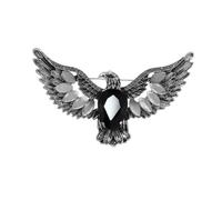 Broche de águila con diamantes de imitación para mujeres y hombres, vintage, lágrima, ojo de cristal verde, broche de animales voladores, solapa, elegante, sombrero, bolsa, traje, accesorios, joyería,