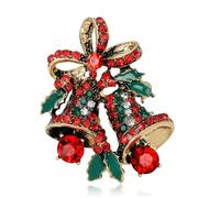 Broche de aguja para árbol de Navidad, muñeco de nieve, campana, pingüino, pecho, flor, broche, Piedra Vidrio Piedra Esmaltado cristal, zirconia cúbica Ágata Obsidiana