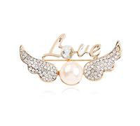 Broche de ala de amor corsaje, suéter vestido chal elegante accesorio de joyería decoración para boda, fiesta de cumpleaños, regalo de Navidad