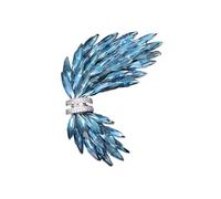 Broche de ala de cristal, elegante pin de plumas para chaquetas y abrigos, talla única