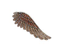 Broche de alas con plumas de cristal retro decorativo para chaquetas, bufandas, fiestas, accesorios de ropa hechos a mano, diseño de broche, talla única, como se describe