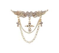 Broche de alas de ángel de cristal, broche de estrás, corazón cruzado, solapa, vintage, borlas, collar, corpiño, insignia, abrigo, disfraz, falda, remaches, accesorios para mujer y hombre, talla única