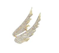 Broche de alas de cristales completos, diseño vintage, joyería de aleación de Zines para mujeres, fiestas, bodas, accesorios diarios, pin retro con diamantes, talla única, como se describe