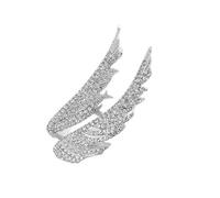 Broche de alas de cristales completos, diseño vintage, joyería de aleación de Zines para mujeres, fiestas, bodas, accesorios diarios, pin retro con diamantes, talla única, como se describe