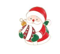 Broche de aleación con cara de Papá Noel alegre para decoración de ropa, diseño de respaldo seguro, accesorio temático de Navidad, decoración de traje de Navidad, talla única, como se describe