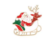 Broche de aleación con cara de Papá Noel alegre para decoración de ropa, diseño de respaldo seguro, accesorio temático de vacaciones, pin de regalo de Papá Noel, talla única, como se describe