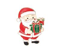 Broche de aleación con cara de Papá Noel alegre para decoración de ropa, diseño de respaldo seguro, accesorio temático de Navidad, decoración de traje de Navidad, talla única, como se describe