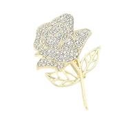 Broche de aleación con diamantes de imitación brillantes, elegante broche de aleación con textura para ocasiones especiales, elegante rosa para mujer