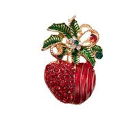 Broche de aleación con diseño de muñeco de nieve adornado con cristales para fiestas, decoración festiva, broche de diamantes festivos, talla única, como se describe