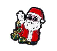 Broche de aleación con diseño de Papá Noel para mochila, Navidad, celebración, accesorios de fiesta de Navidad, talla única, como se describe