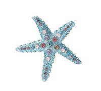 Broche de aleación con estrellas de mar con piedras de cristal, accesorio de moda para mujer, regalo para amigos, familia, playa, vacaciones, talla única, como se describe