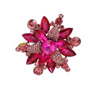 Broche de aleación con flores delicadas y cristales, accesorio de aleación para bodas, fiestas, fijación segura, uso largo, cómodo, Einheitsgröße, como se describe