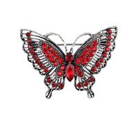 Broche de aleación con forma de mariposa, diseños inspirados en la antigüedad, cristales para mujer, accesorios de ropa, regalos, sombrero de mariposa, pin para trajes de festival, talla única, como