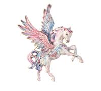 Broche de aleación contemporáneo con diseño de caballo con acento de ala grande, accesorio versátil para ropa, joyería, elegante pin de solapa, talla única, como se describe