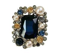 Broche de aleación de aleación con solapa de cristal vintage, elegante, para ropa fija, joyería adecuada para looks de moda, White, como se describe