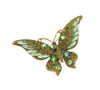 Broche de aleación de aleación de mariposa esmaltada con adornos de diamantes, diseños sofisticados para fiestas o estilo casual, elegante broche de aleación, talla única, como se describe
