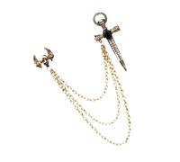 Broche de aleación de alta calidad con alas de espadas, fácil de combinar, estilo punk, con chaquetas, vestidos y atuendo formal, joyería de moda para hombres y mujeres, talla única, como se describe