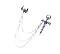 Broche de aleación de alta calidad con alas de espadas, fácil de combinar, estilo punk, con chaquetas, vestidos y atuendo formal, joyería de moda para hombres y mujeres, talla única, como se describe