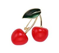 Broche de aleación de cerezas, ramillete de cerezas, planta única para aquellos que aman accesorios únicos y llamativos, elegantes, talla única, como se describe