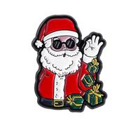 Broche de aleación de Papá Noel con diseño de dibujos animados para mochila, Navidad y celebración, joyería de Papá Noel, talla única, como se describe