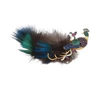 Broche De Aleación De Plumas Con Piedras Circón Lopa Liviano