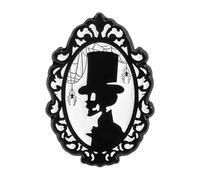 Broche de aleación de terror vintage con figura negra, acento gótico, pin de solapa para bisutería, regalos de esqueleto vanguardista, talla única, como se describe