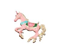 Broche de aleación de unicornios esmaltados que construye una artesanía detallada para un accesorio elegante, fácil de llevar, múltiples ajustes, broche de moda, talla única, como se describe