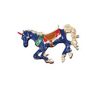 Broche de aleación de unicornios esmaltados que construye una artesanía detallada para un accesorio elegante, fácil de llevar, múltiples ajustes, broche de moda, talla única, como se describe