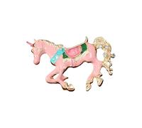 Broche de aleación de unicornios esmaltados que construye una artesanía detallada para un accesorio elegante, fácil de llevar, múltiples ajustes, broche de moda, talla única, como se describe