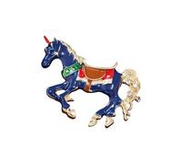 Broche de aleación de unicornios esmaltados que construye una artesanía detallada para un accesorio elegante, fácil de llevar, múltiples ajustes, broche de cierre seguro, talla única, como se describe