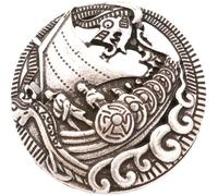 Broche de Aleación de Zinc Barco Vikingo de Metal Retro para Mujer