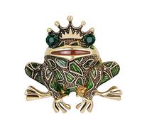 Broche de aleación de zinc con forma de rey rana, accesorio para prendas, broche vintage