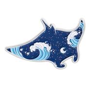 Broche de aleación esmaltada con diseño de criatura marina azul, diseño de delfín, mantas, rayo, tiburón, joyería, amantes de los marinos, brillante criatura submarina, One Size, Como se describe