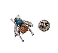 Broche de aleación esmaltada con forma de abejas de moda con diamantes de imitación, accesorio para eventos formales y uso diario, talla única, como se describe