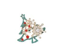 Broche de aleación incrustada con diamantes de imitación y cierre seguro, accesorio de fiesta de vacaciones, talla única, como se describe